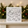 Santa Capybara Sleigh Christmas DIY Colouring Card – Cute Festive Holiday Greeting