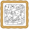 Jumbo Fuzzy Buddies Coloring Book - Tiny Daisy Fuzzy Buddies World Book for All Ages 3 Adorable bunny and puppy characters in a cozy garden scene from the Jumbo Fuzzy Buddies coloring book, perfect for young children to enjoy and color.